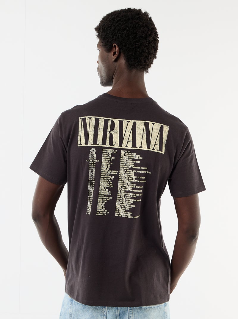 T-shirt met korte mouwen 'Nirvana' Zwart - Kiabi