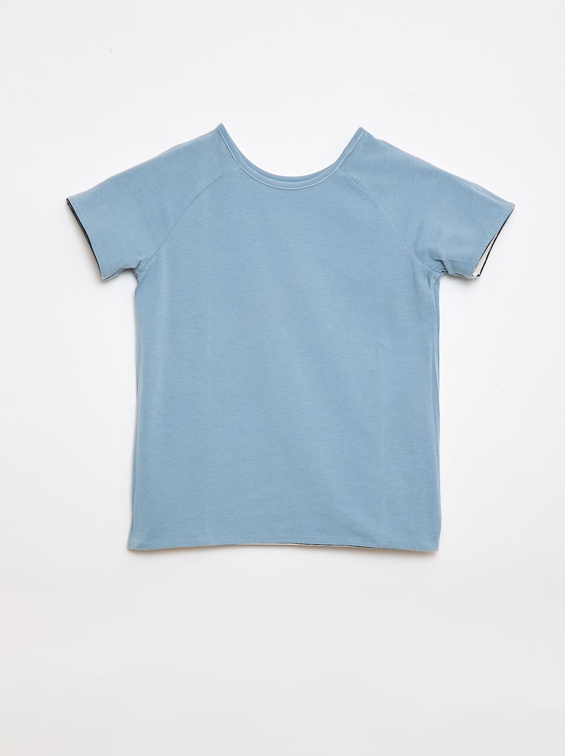 T-shirt met korte mouwen, omkeerbaar en zonder vaste draagrichting Blauw - Kiabi