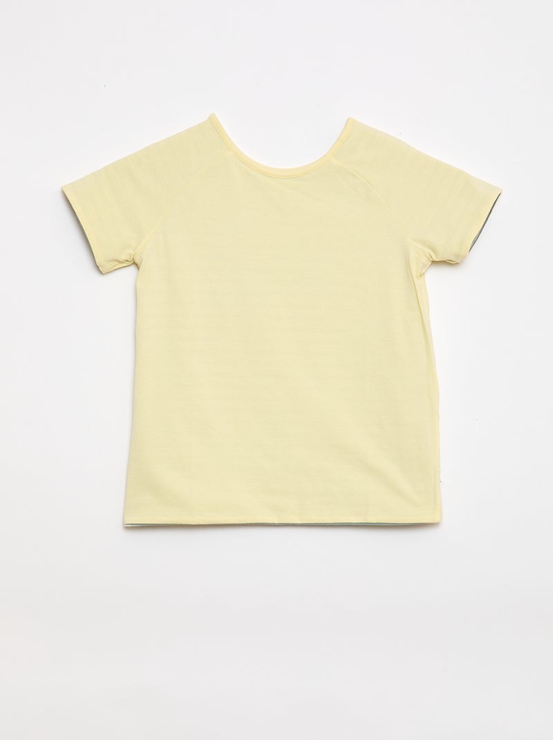 T-shirt met korte mouwen, omkeerbaar en zonder vaste draagrichting Kaki - Kiabi