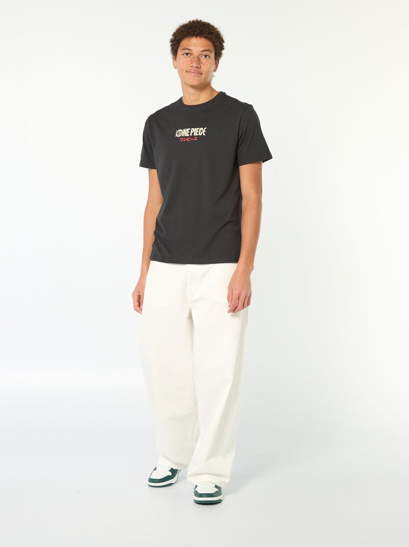 T-shirt met korte mouwen 'One piece' Zwart - Kiabi