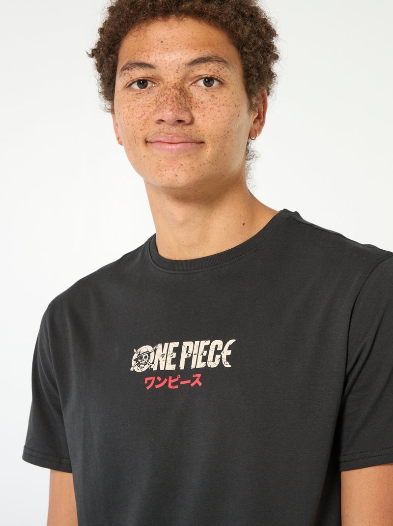 T-shirt met korte mouwen 'One piece' Zwart - Kiabi