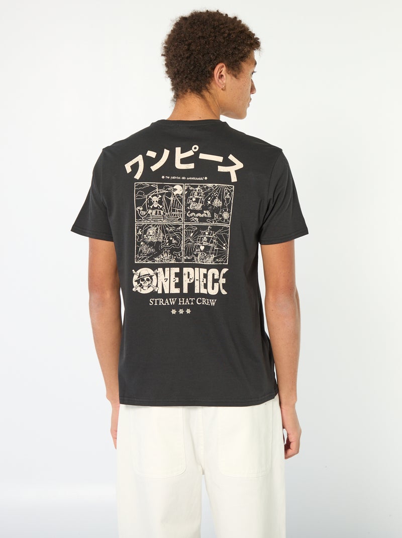 T-shirt met korte mouwen 'One piece' Zwart - Kiabi