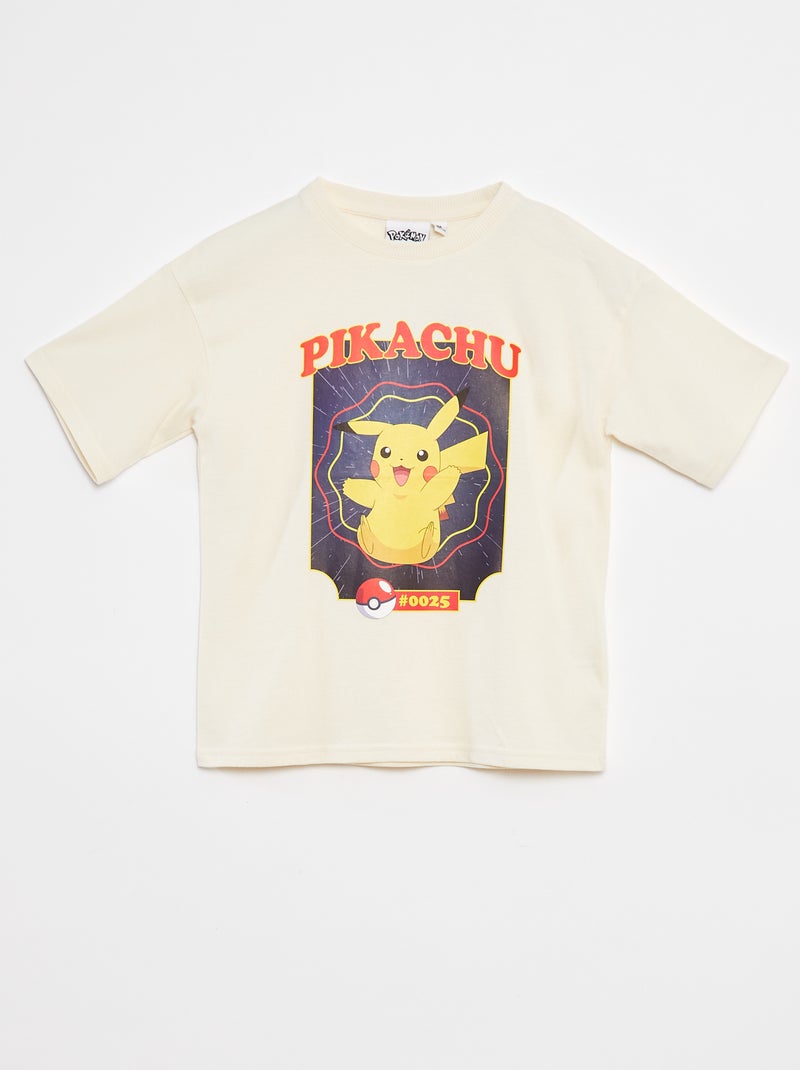 T-shirt met korte mouwen 'Pikachu' WIT - Kiabi