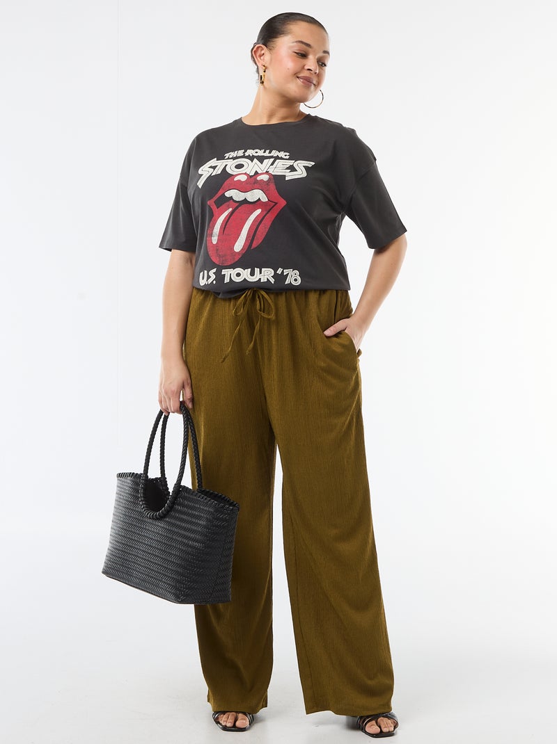 T-shirt met korte mouwen 'Rolling Stones' Zwart - Kiabi