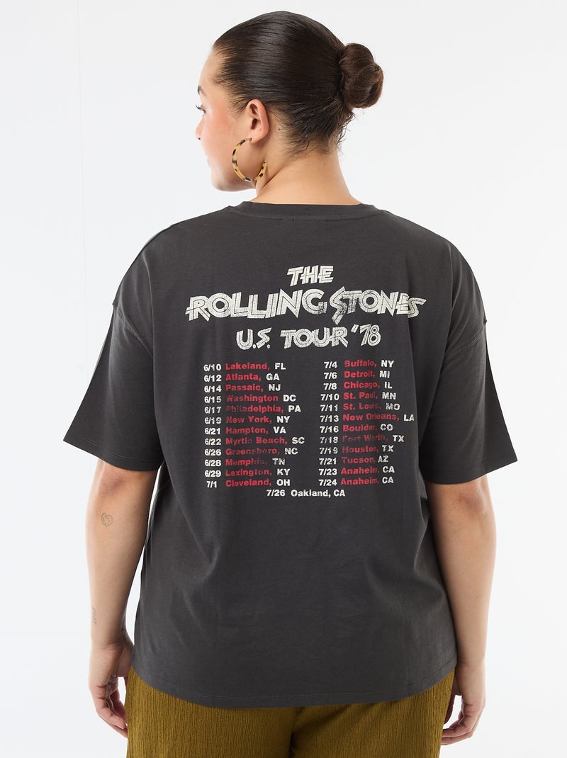 T-shirt met korte mouwen 'Rolling Stones' Zwart - Kiabi