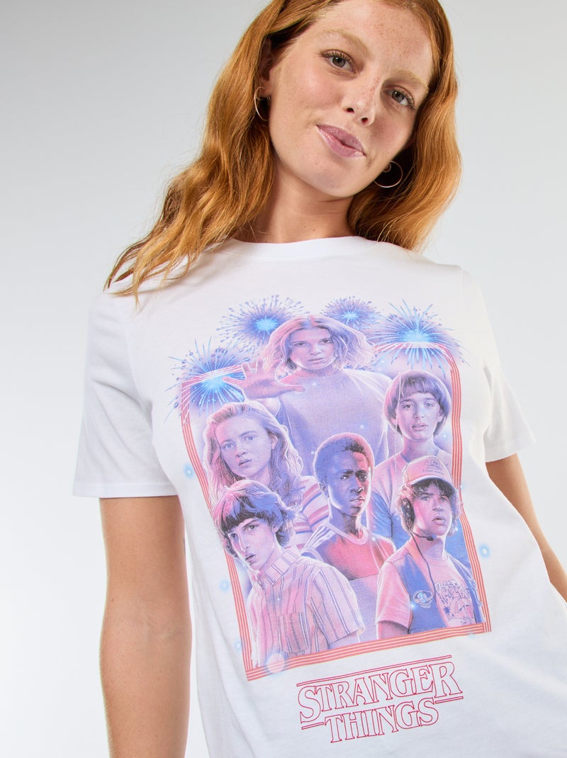 T-shirt met korte mouwen 'Stranger Things' wit - Kiabi