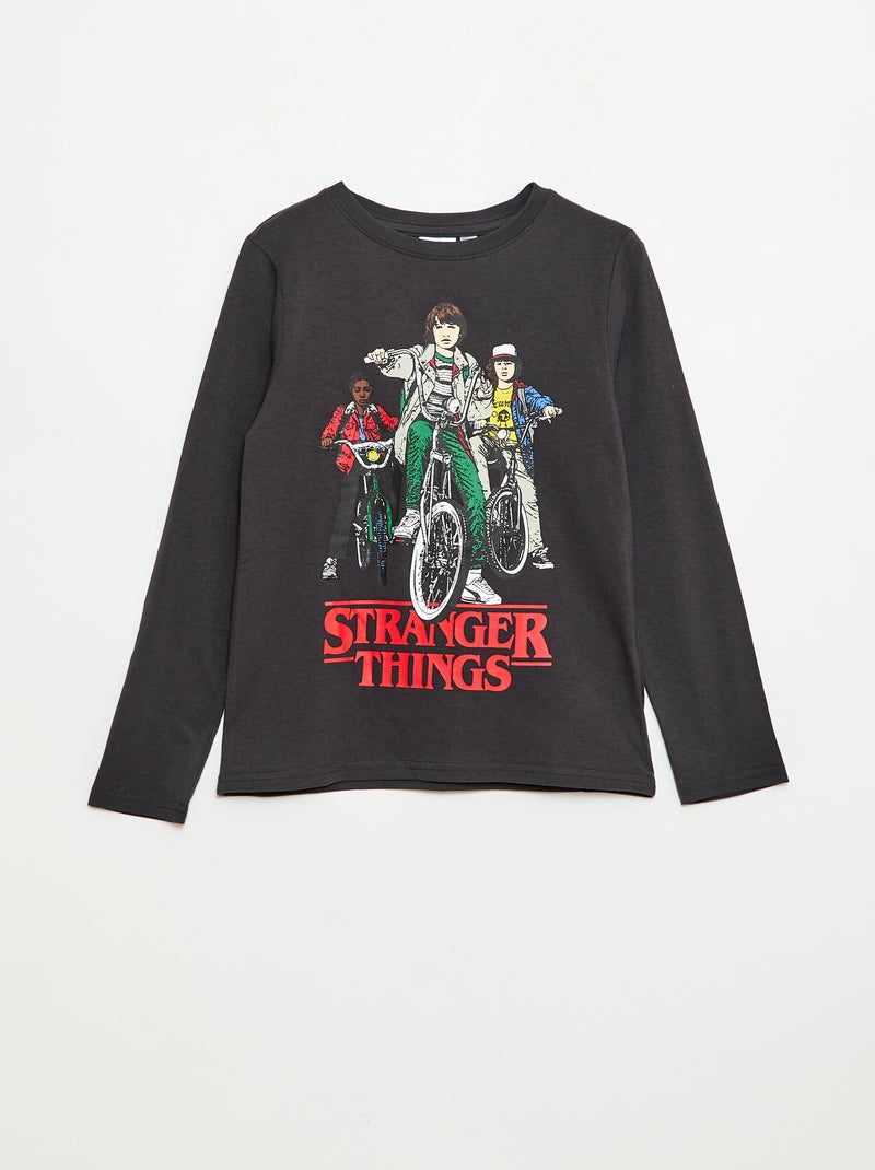 T-shirt met korte mouwen 'Stranger Things' Zwart - Kiabi