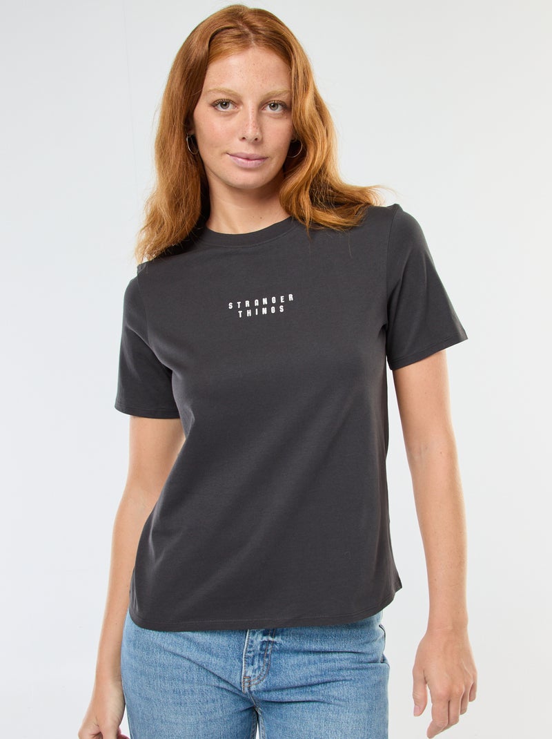 T-shirt met korte mouwen 'Stranger Things' Zwart - Kiabi