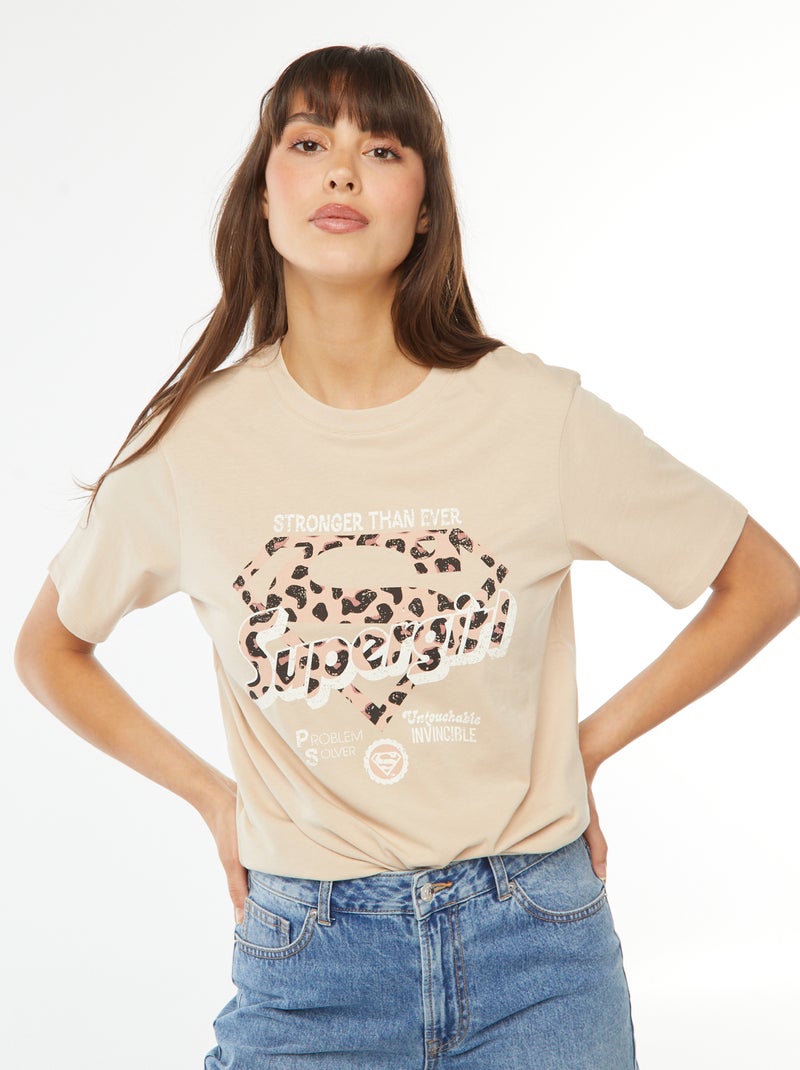 T-shirt met korte mouwen 'Superman' BIEGE - Kiabi