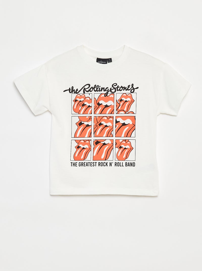 T-shirt met korte mouwen 'The Rolling Stones' WIT - Kiabi