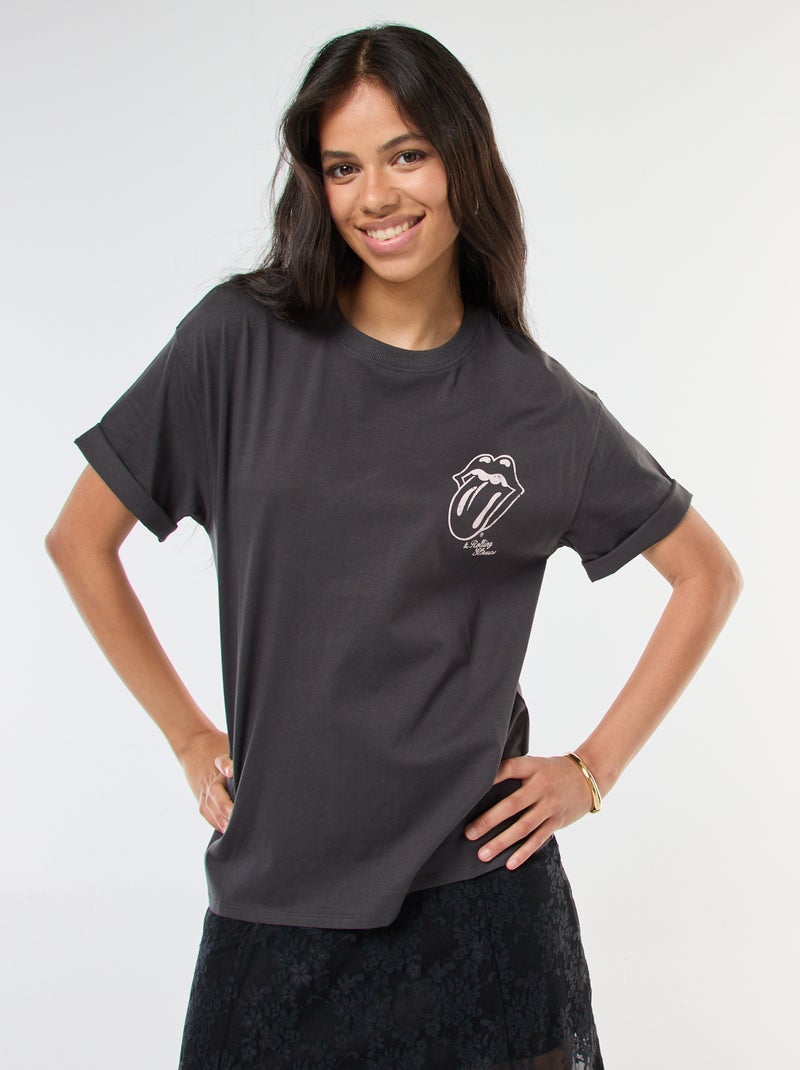 T-shirt met korte mouwen 'The Rolling Stones' Zwart - Kiabi