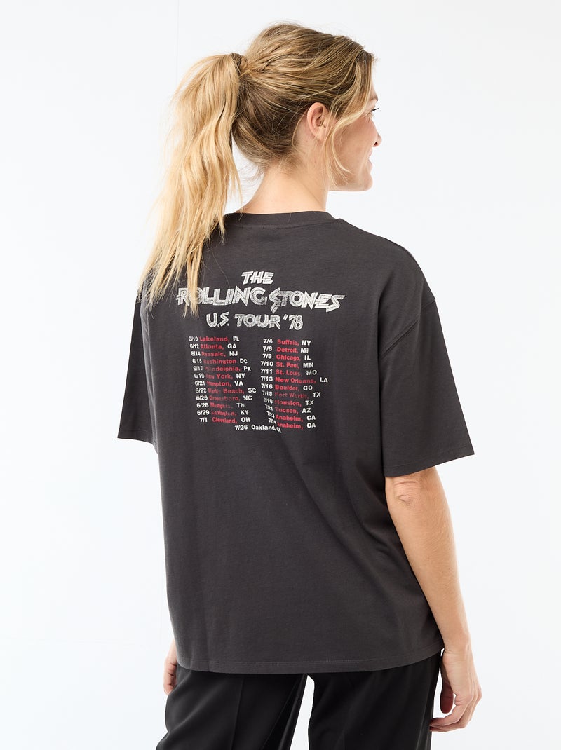T-shirt met korte mouwen 'The Rolling Stones' Zwart - Kiabi