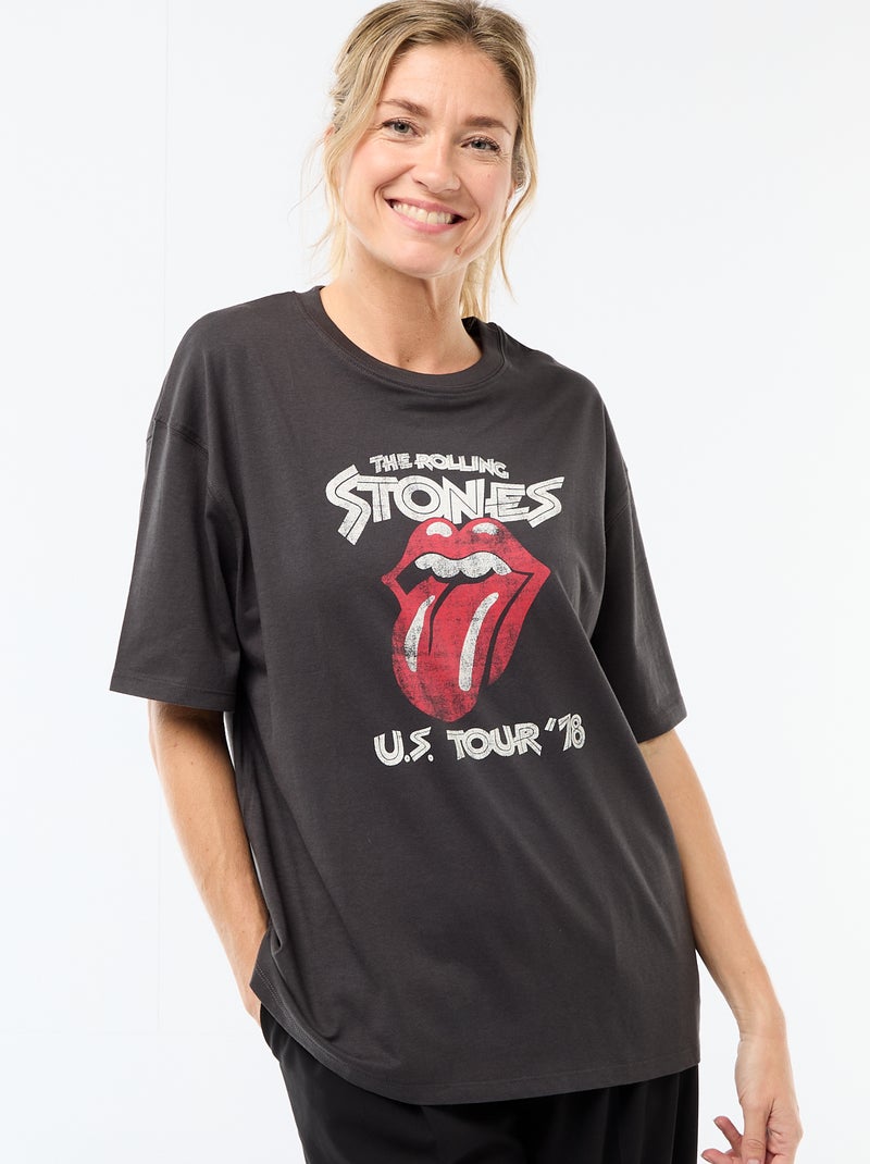 T-shirt met korte mouwen 'The Rolling Stones' Zwart - Kiabi