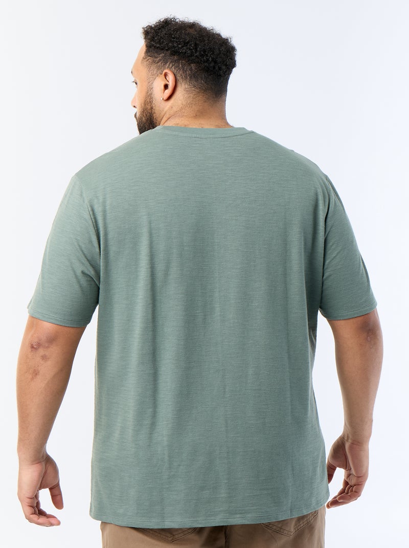 T-shirt met korte mouwen van jerseytricot met fantasiepatroon Groen - Kiabi