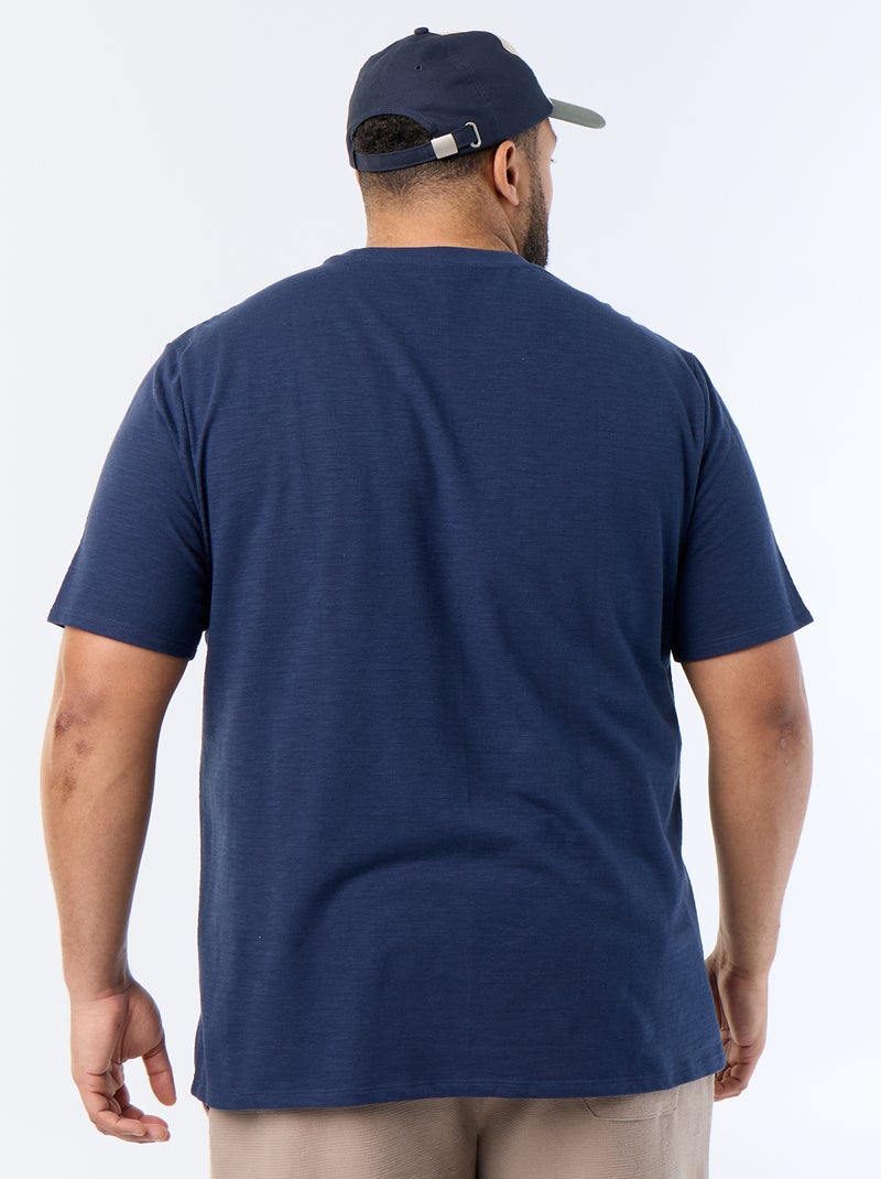 T-shirt met korte mouwen van jerseytricot met fantasiepatroon Marineblauw - Kiabi