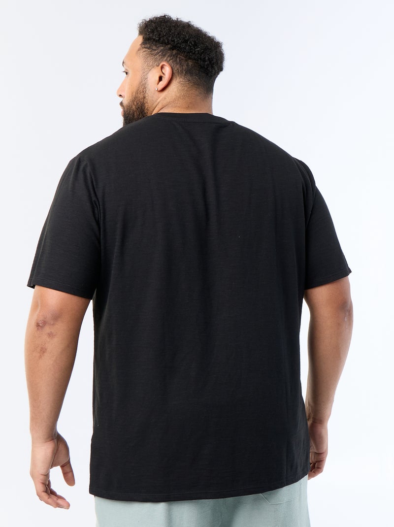 T-shirt met korte mouwen van jerseytricot met fantasiepatroon Zwart - Kiabi