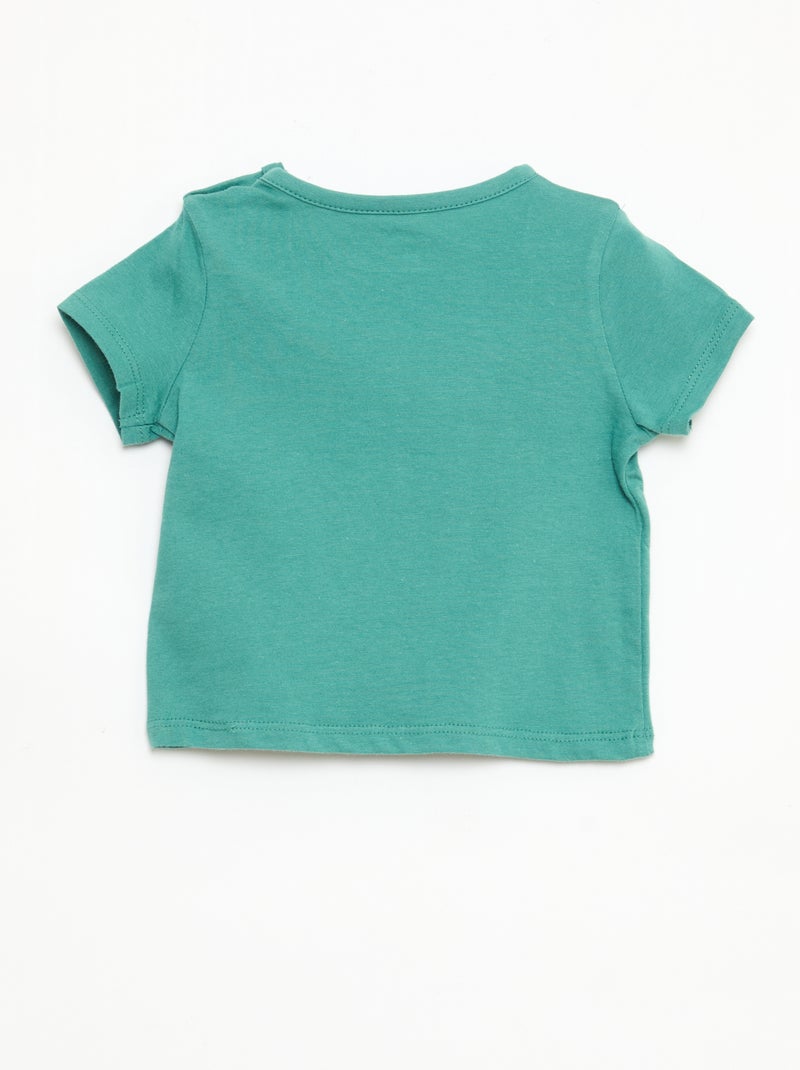 T-shirt met korte mouwen van katoenen jerseytricot Groen - Kiabi