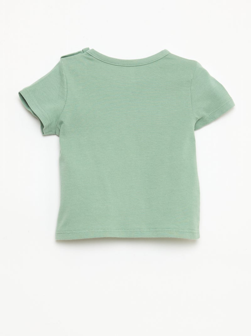 T-shirt met korte mouwen van katoenen jerseytricot Groen - Kiabi