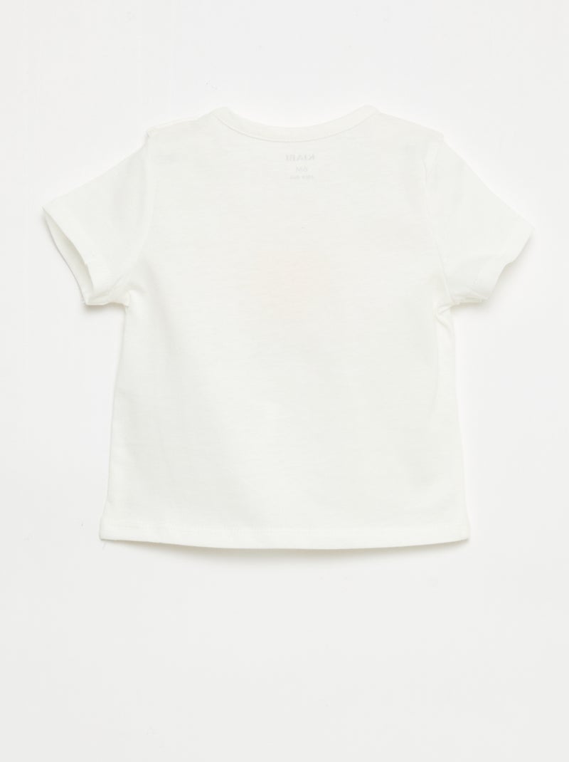 T-shirt met korte mouwen van katoenen jerseytricot Wit - Kiabi