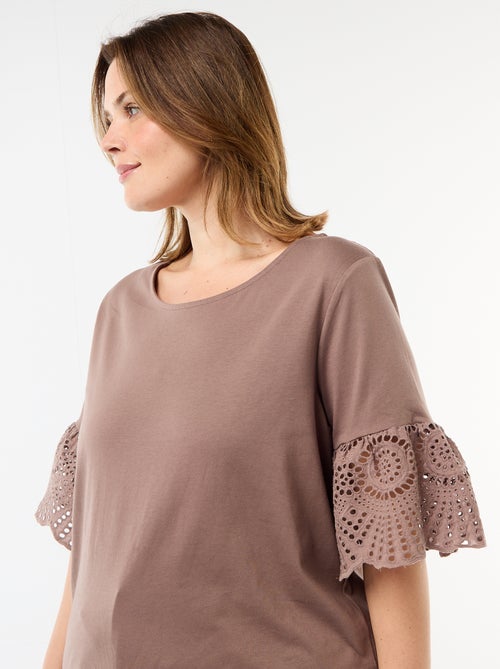 T-shirt met korte mouwen van macramé - Kiabi