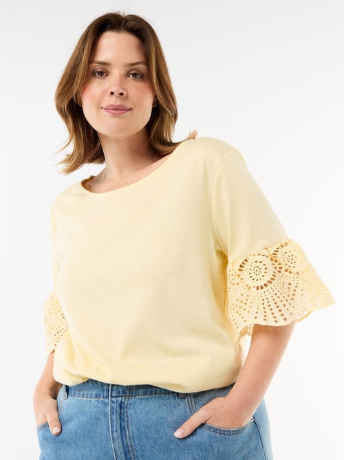 T-shirt met korte mouwen van macramé - Kiabi