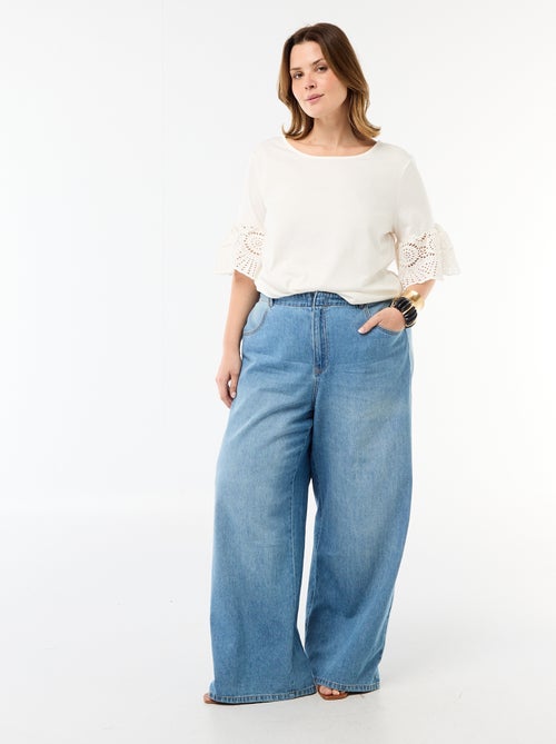 T-shirt met korte mouwen van macramé - Kiabi