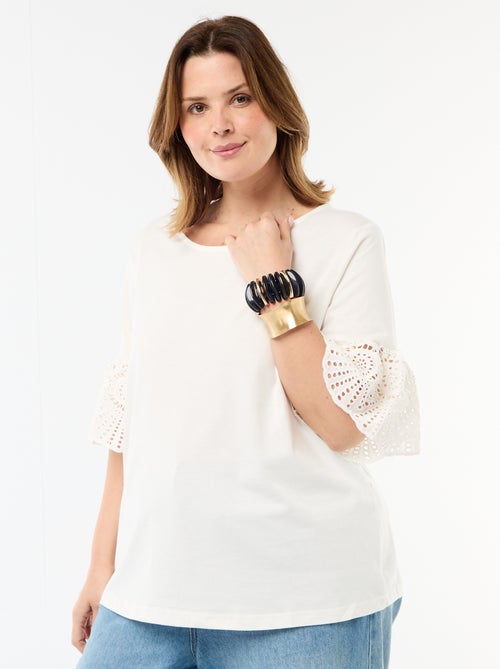 T-shirt met korte mouwen van macramé - Kiabi