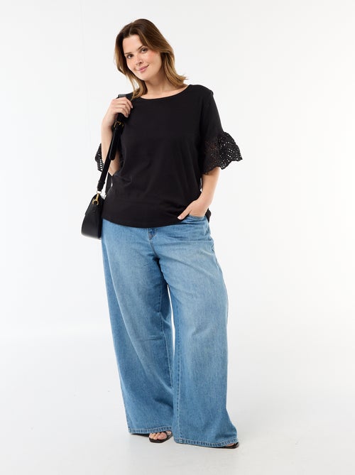 T-shirt met korte mouwen van macramé - Kiabi