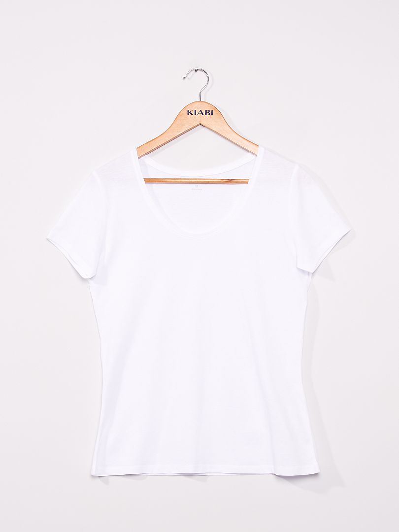 T-shirt met korte mouwen wit - Kiabi