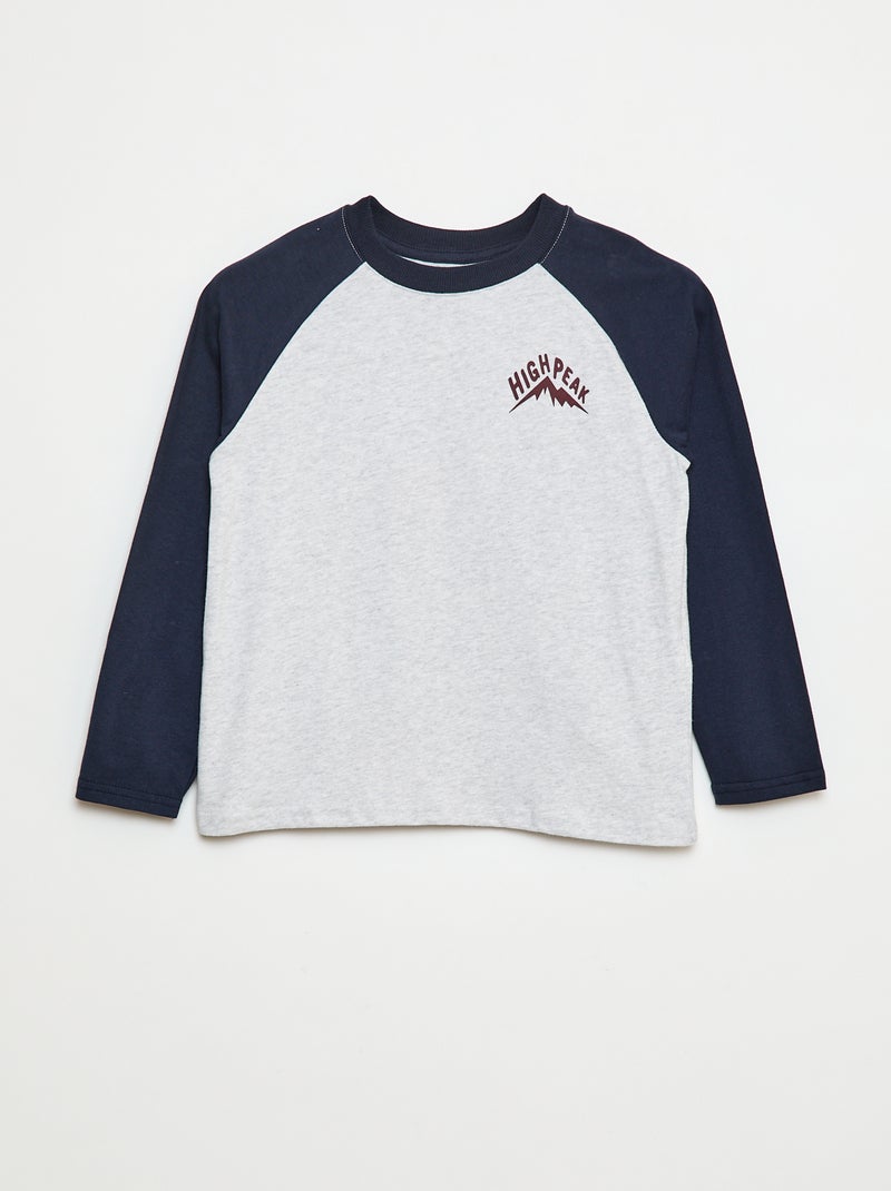 T-shirt met korte raglanmouw Blauw - Kiabi