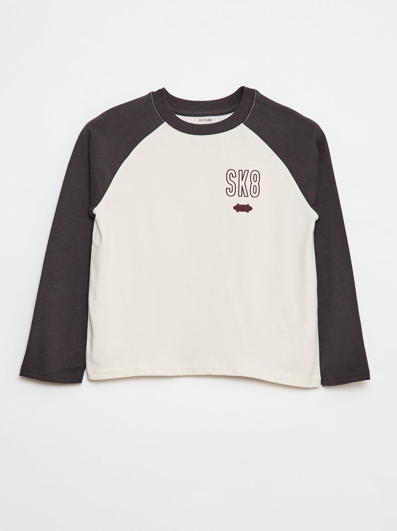T-shirt met korte raglanmouw Grijs - Kiabi