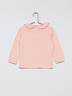 T-shirt met kraag en print 'Ecodesign' - Kiabi