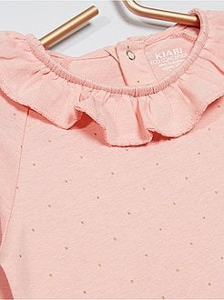 T-shirt met kraag en print 'Ecodesign' - Kiabi