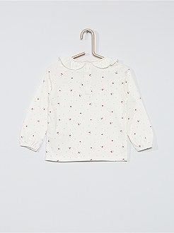 T-shirt met kraag en print 'Ecodesign' - Kiabi