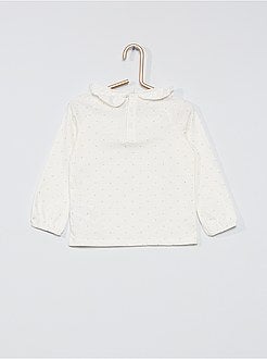 T-shirt met kraag en print 'Ecodesign' - Kiabi