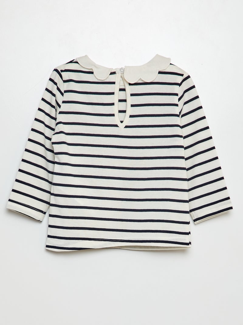 T-shirt met kraagje WIT - Kiabi