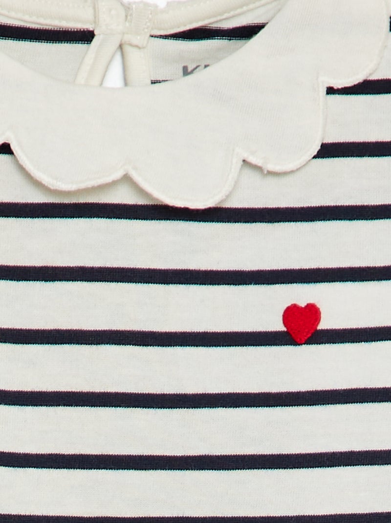 T-shirt met kraagje WIT - Kiabi