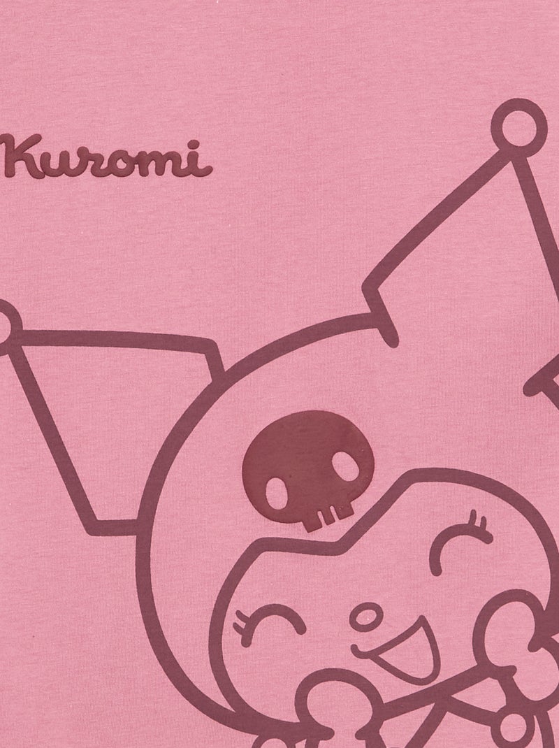 T-shirt met 'Kuromi'-print - gemakkelijk aan te trekken collectie Rose - Kiabi