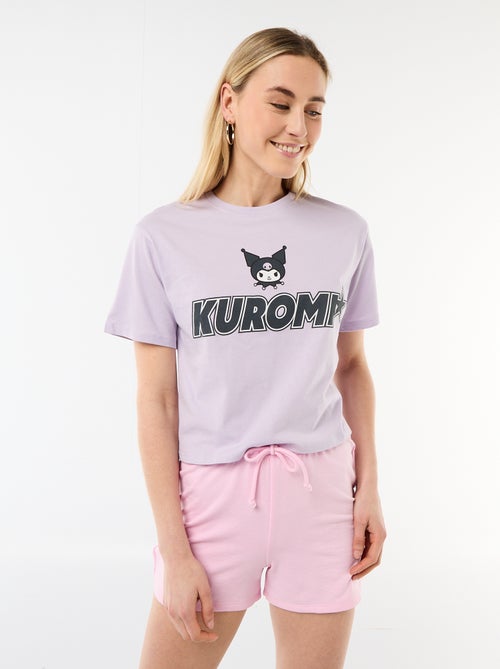 T-shirt met 'Kuromi'-print en korte mouwen - Kiabi