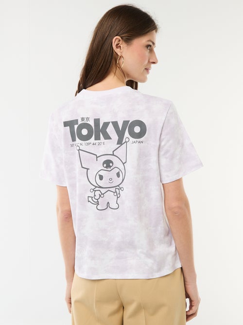 T-shirt met 'Kuromi'-print en korte mouwen - Kiabi