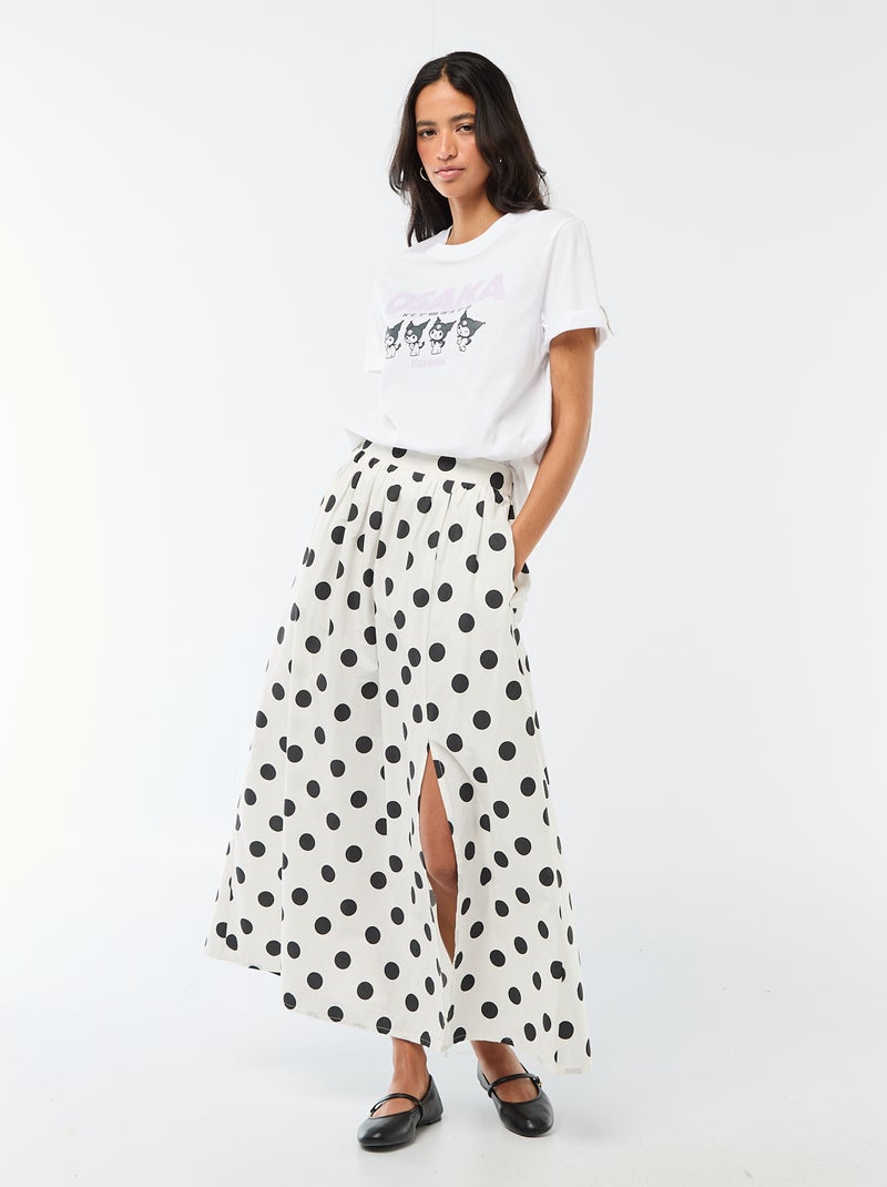 T-shirt met 'Kuromi'-print en korte mouwen Wit - Kiabi