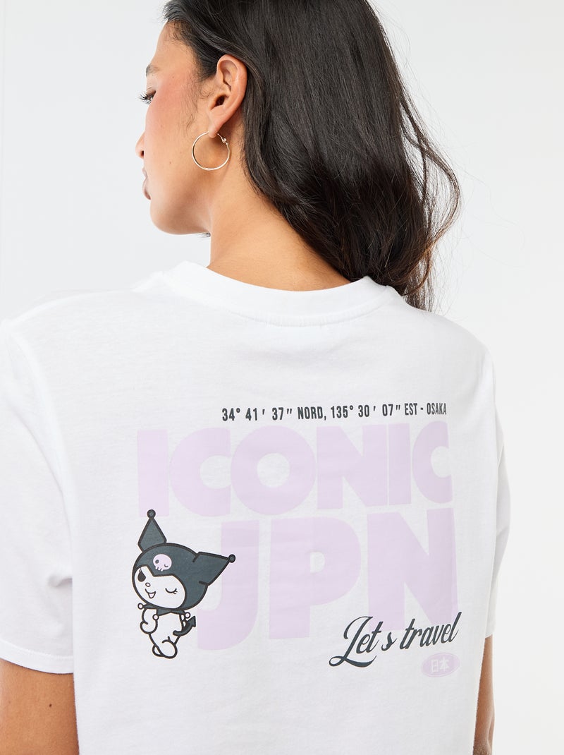 T-shirt met 'Kuromi'-print en korte mouwen Wit - Kiabi