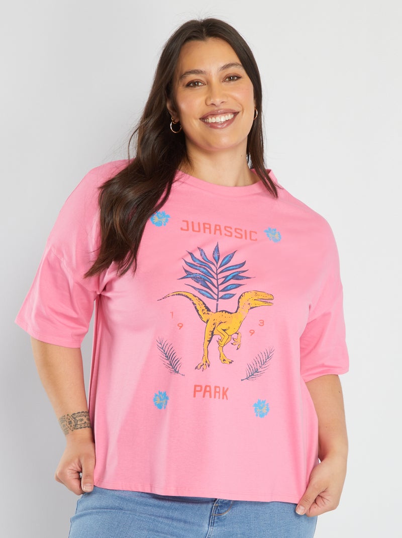 T-shirt met lage mouwinzetten 'Jurassic Park' ROSE - Kiabi