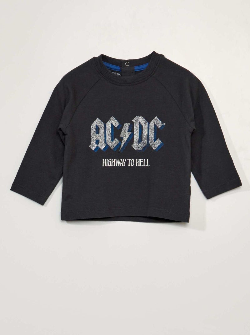 T-shirt met lange mouw 'AC/DC' ZWART - Kiabi