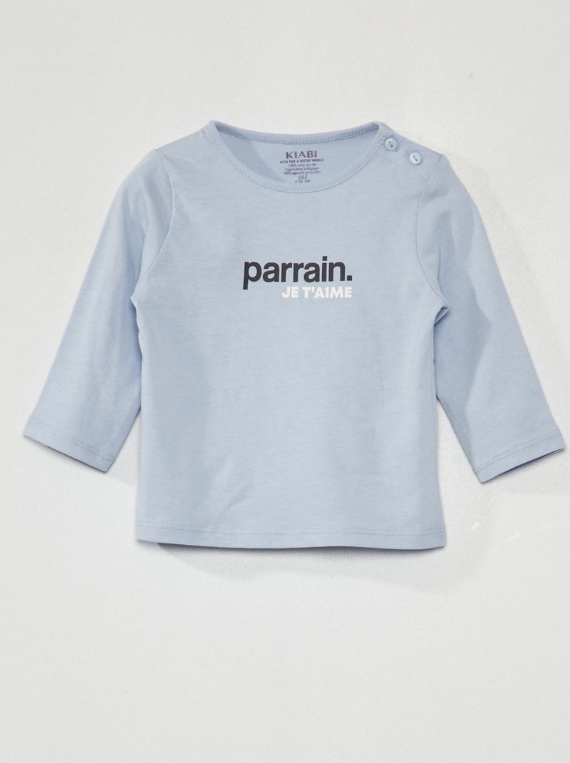 T-shirt met lange mouw BLAUW - Kiabi