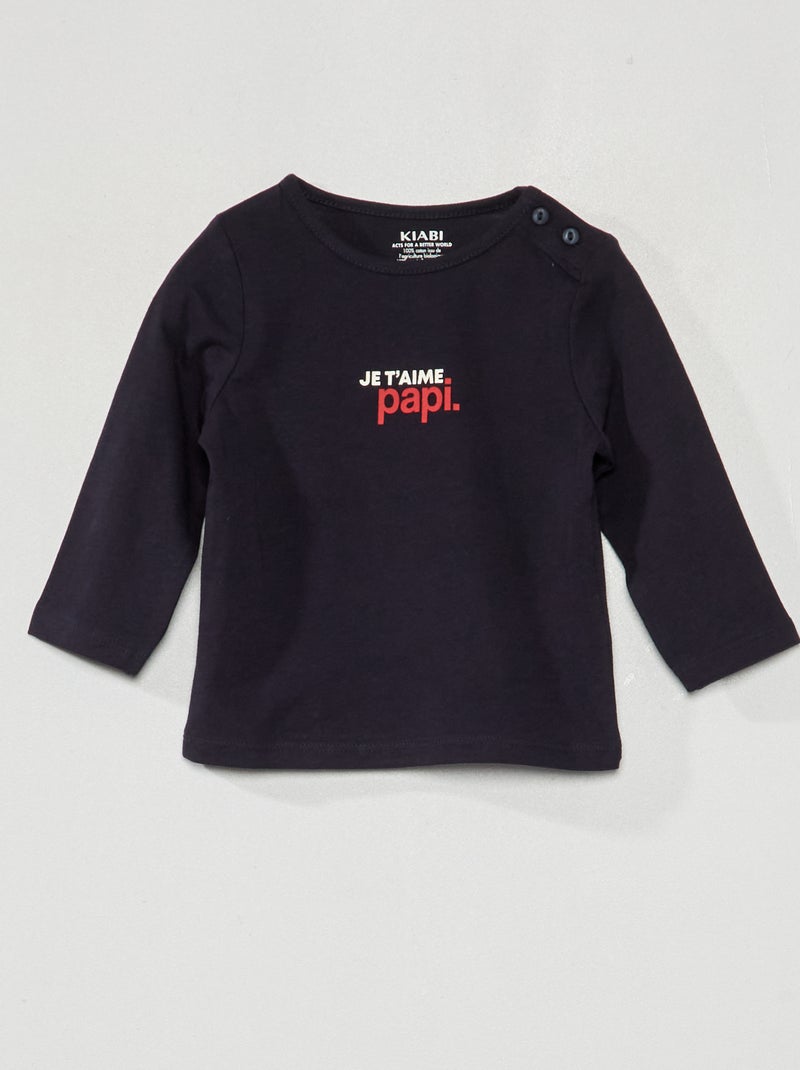 T-shirt met lange mouw BLAUW - Kiabi