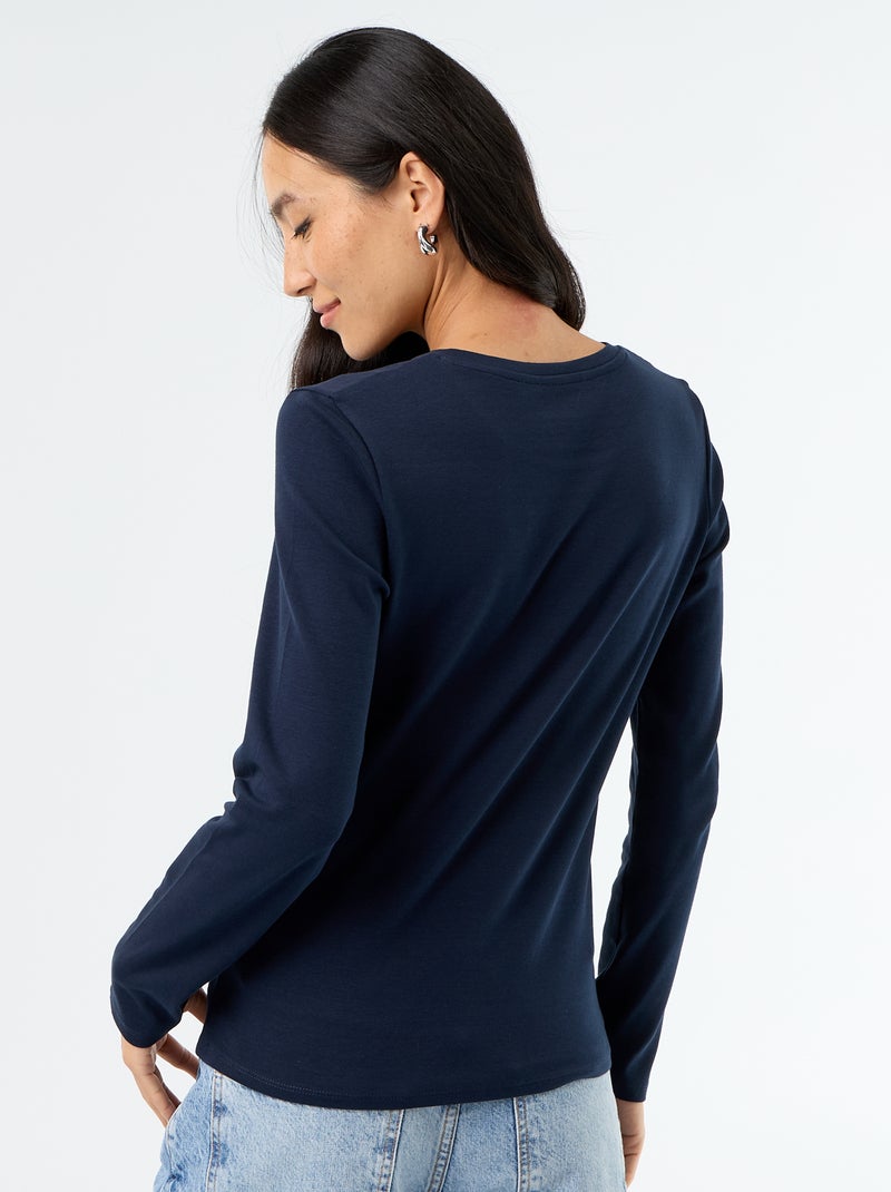 T-shirt met lange mouw Blauw - Kiabi