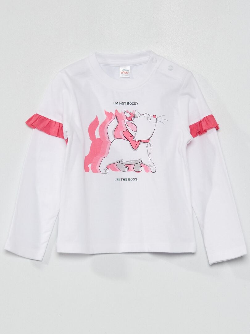 T-shirt met lange mouw 'Disney Baby' wit / roze - Kiabi