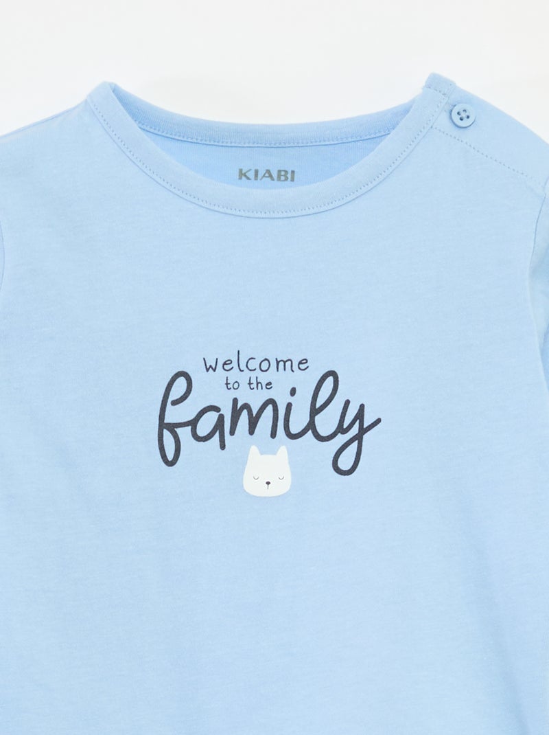 T-shirt met lange mouw en applicatie Biege - Kiabi