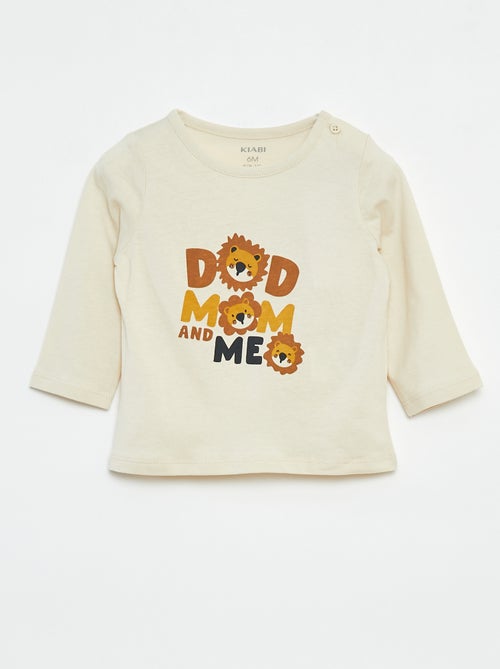 T-shirt met lange mouw en applicatie - Kiabi